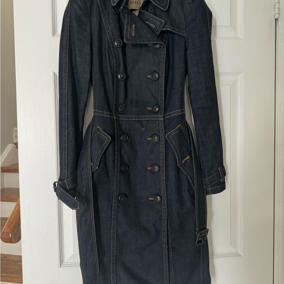 Authentic Burberry Denim Jean Long Trench - Picture 6 of 11